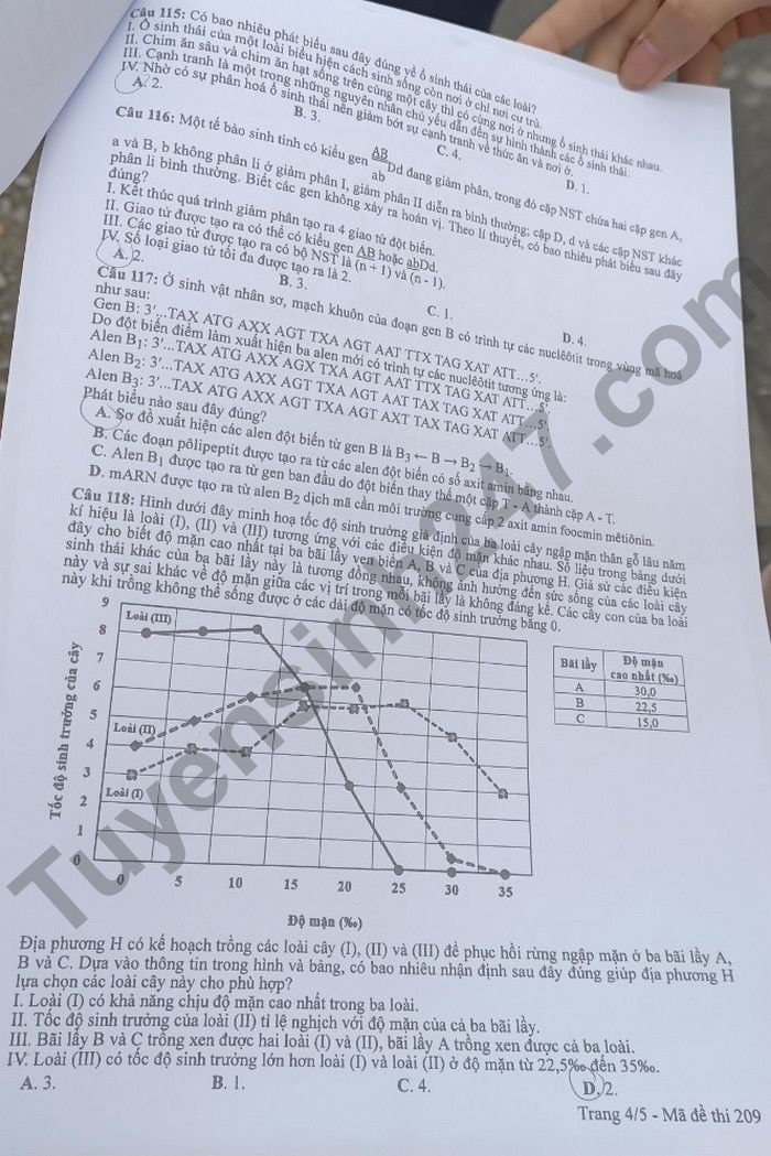 de thi tot nghiep thpt 2022 mon sinh hoc ma de 209 hinh 4