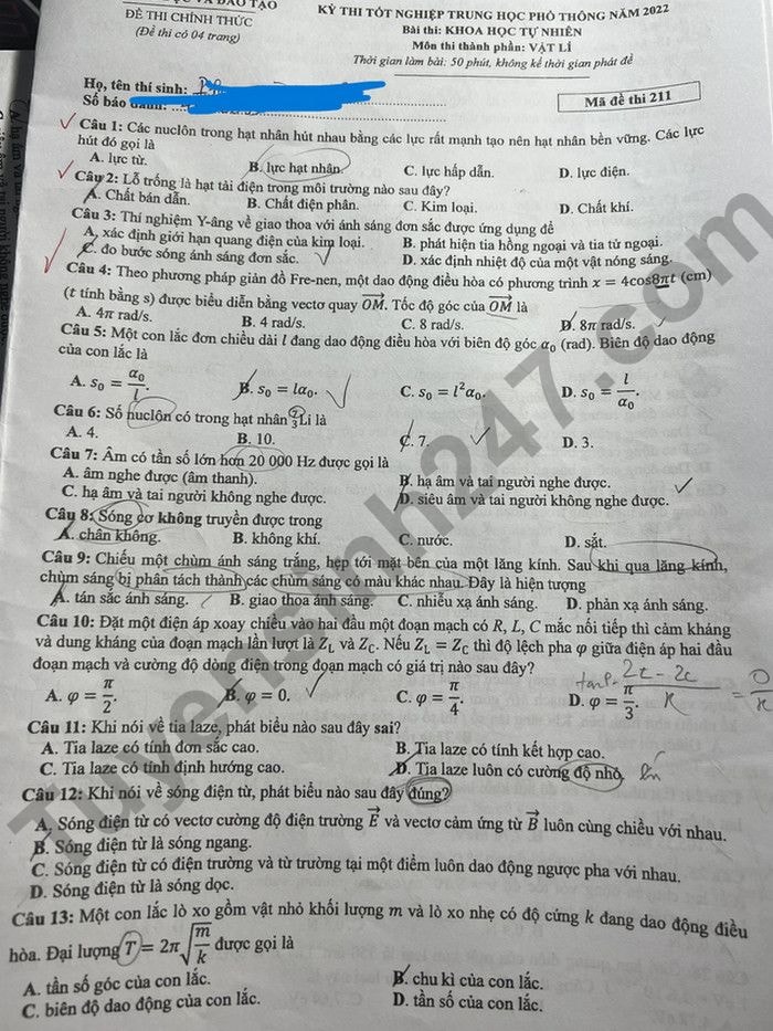 de thi tot nghiep thpt 2022 mon vat ly ma de 211 hinh 1