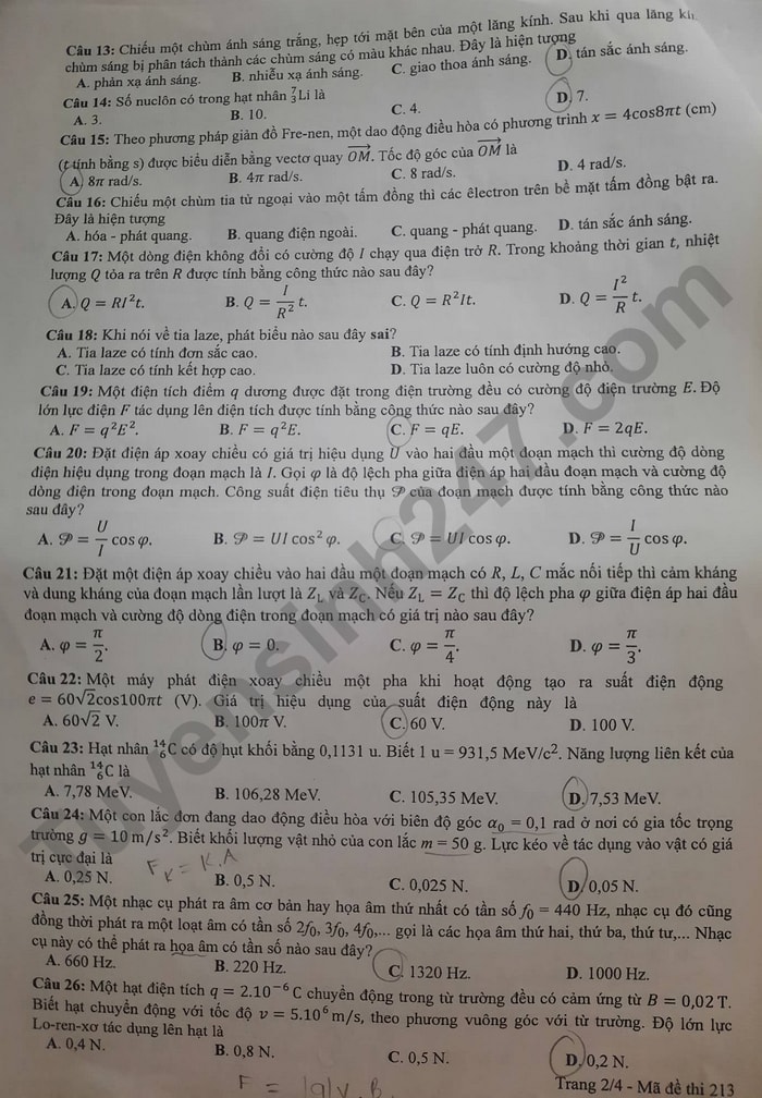 de thi tot nghiep thpt 2022 mon vat ly ma de 213 hinh 2