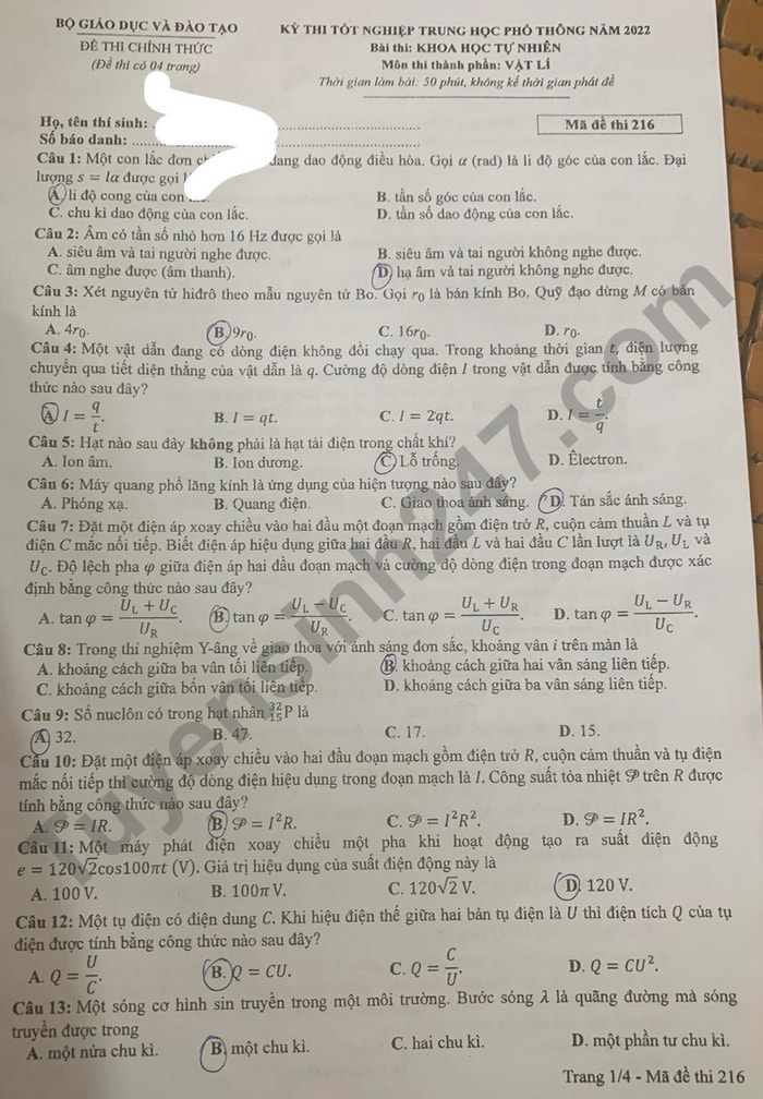 de thi tot nghiep thpt 2022 mon vat ly ma de 216 hinh 1