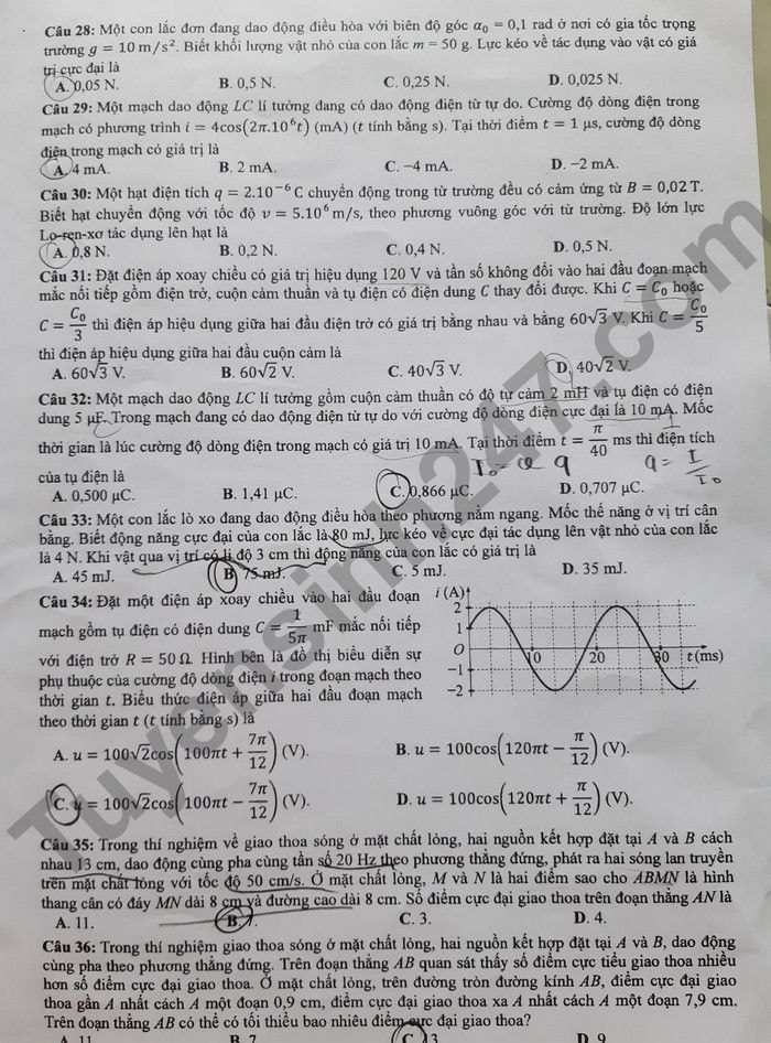 de thi tot nghiep thpt 2022 mon vat ly ma de 219 hinh 2