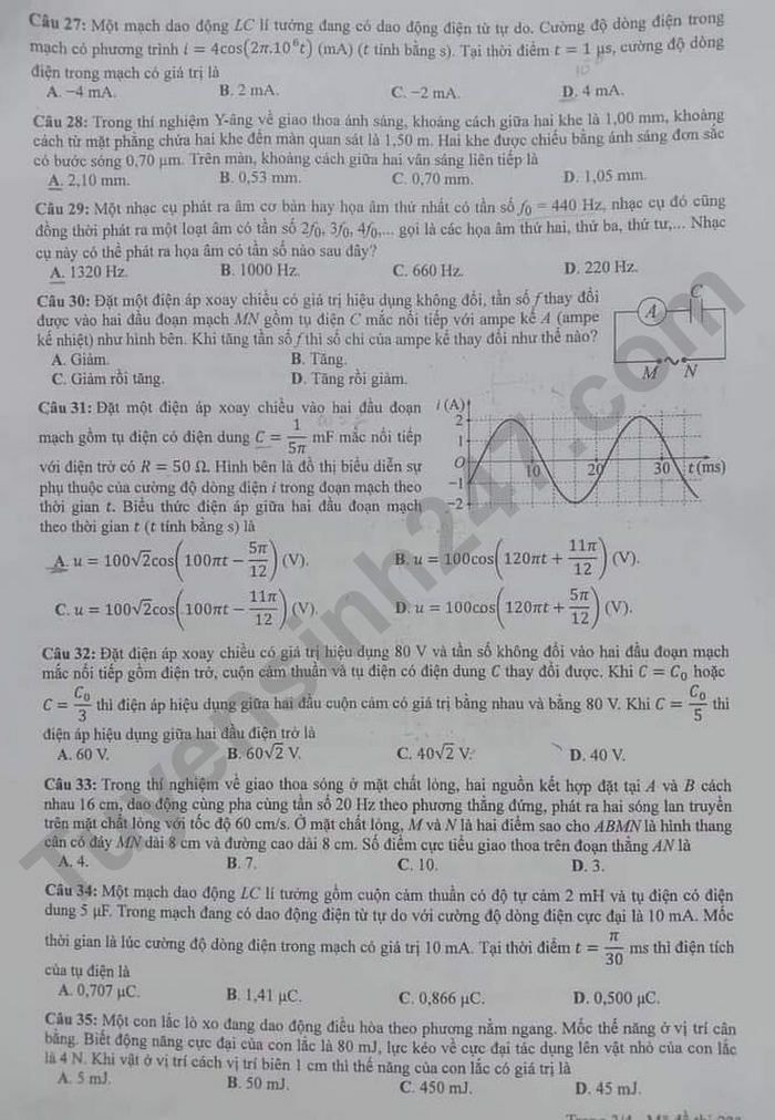 de thi tot nghiep thpt 2022 mon vat ly ma de 223 hinh 3
