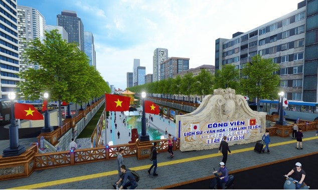 lo phoi canh an tuong cua cong vien lich su  van hoa  tam linh tren dong song to lich hinh 1