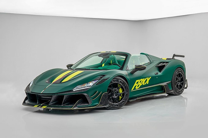 sieu xe ferrari mansory f8xx f8 spider la mat voi mau xanh la hinh 1