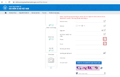 huong dan thay doi cap nhat so dien thoai dia chi e mail tai khoan ung dung vssid bao hiem xa hoi so hinh 2