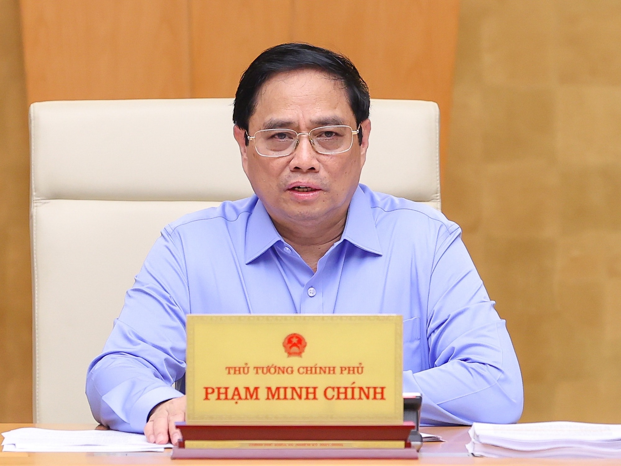thu tuong pham minh chinh chu tri hop chinh phu ve du an luat dat dai sua doi hinh 1