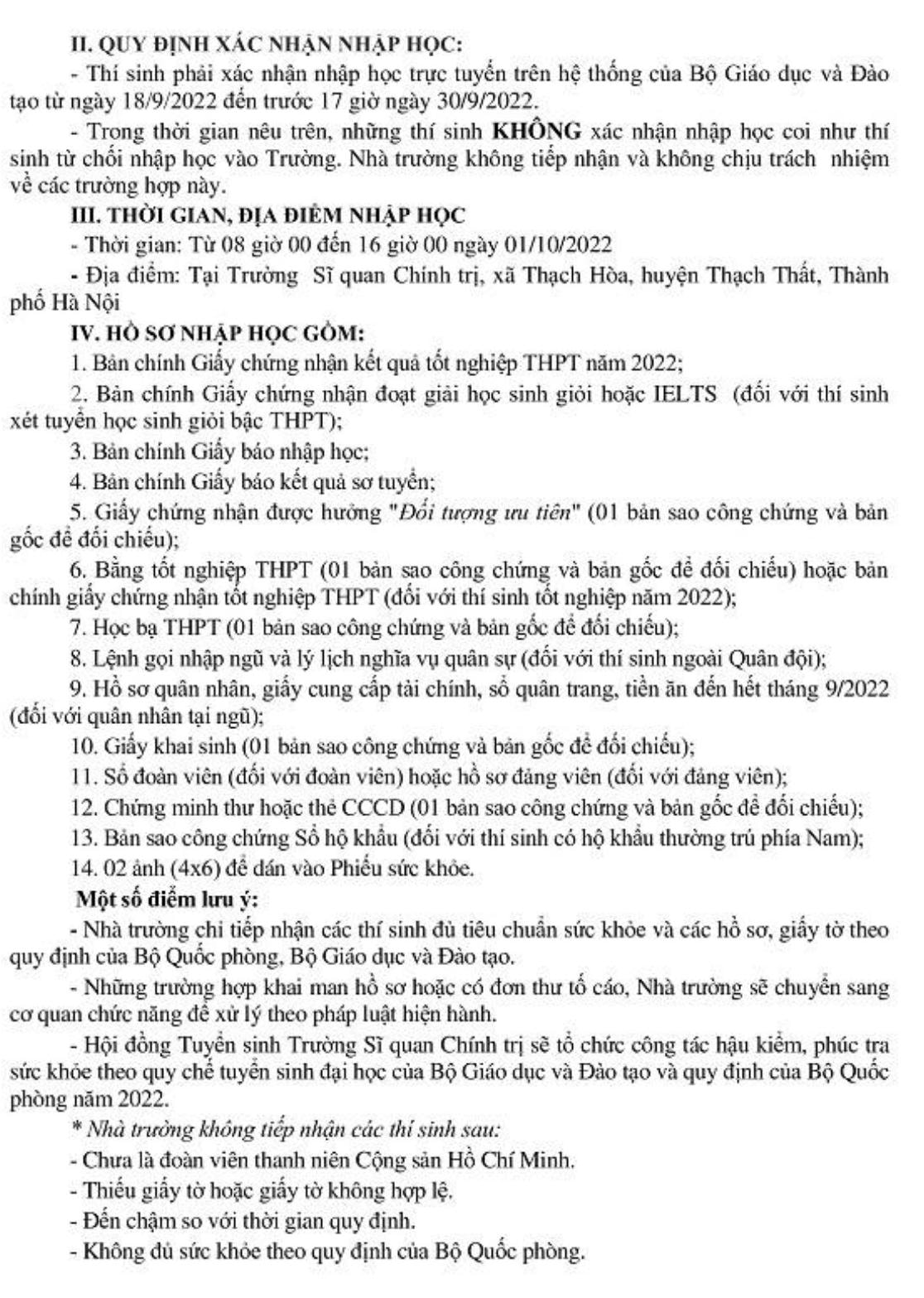 truong si quan chinh tri chinh thuc cong bo diem chuan nam 2022 hinh 2