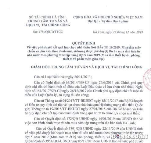 mot goi thau cong ty pt trung tai ha tinh tung bi to thong thau gay that thoat ngan sach hinh 2