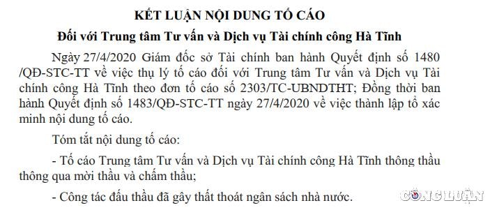 mot goi thau cong ty pt trung tai ha tinh tung bi to thong thau gay that thoat ngan sach hinh 3