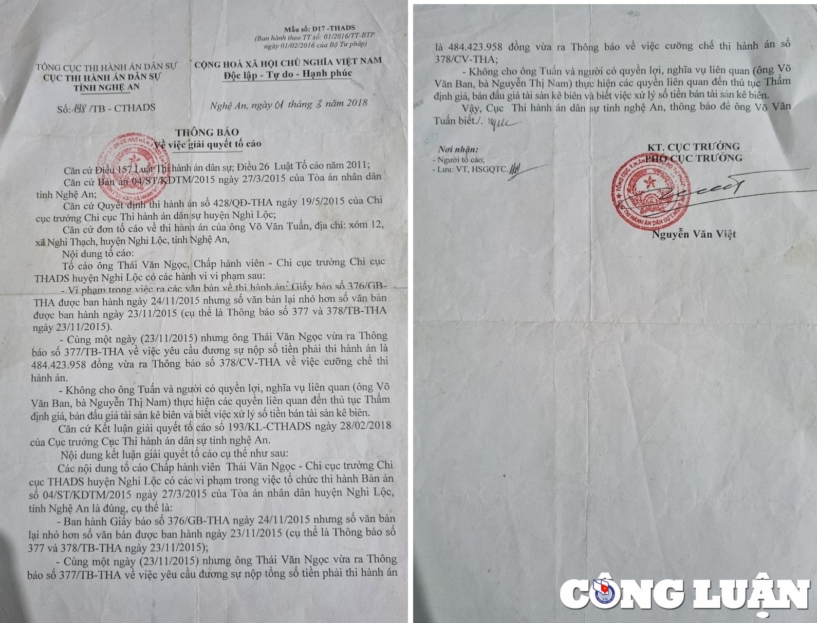 vi pham trong to chuc thi hanh an chi cuc thads huyen nghi loc day nguoi dan vao vong khieu kien hinh 3