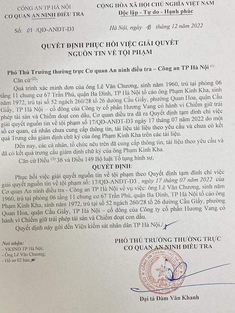phuc hoi giai quyet nguon tin toi pham lien quan vu to cao nguyen chu tich vodka men chiem doat tien cong ty hinh 1