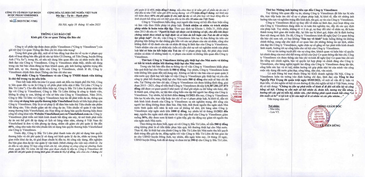 vimedimex noi gi ve vu sai pham trong dau gia dat tai huyen dong anh hinh 1