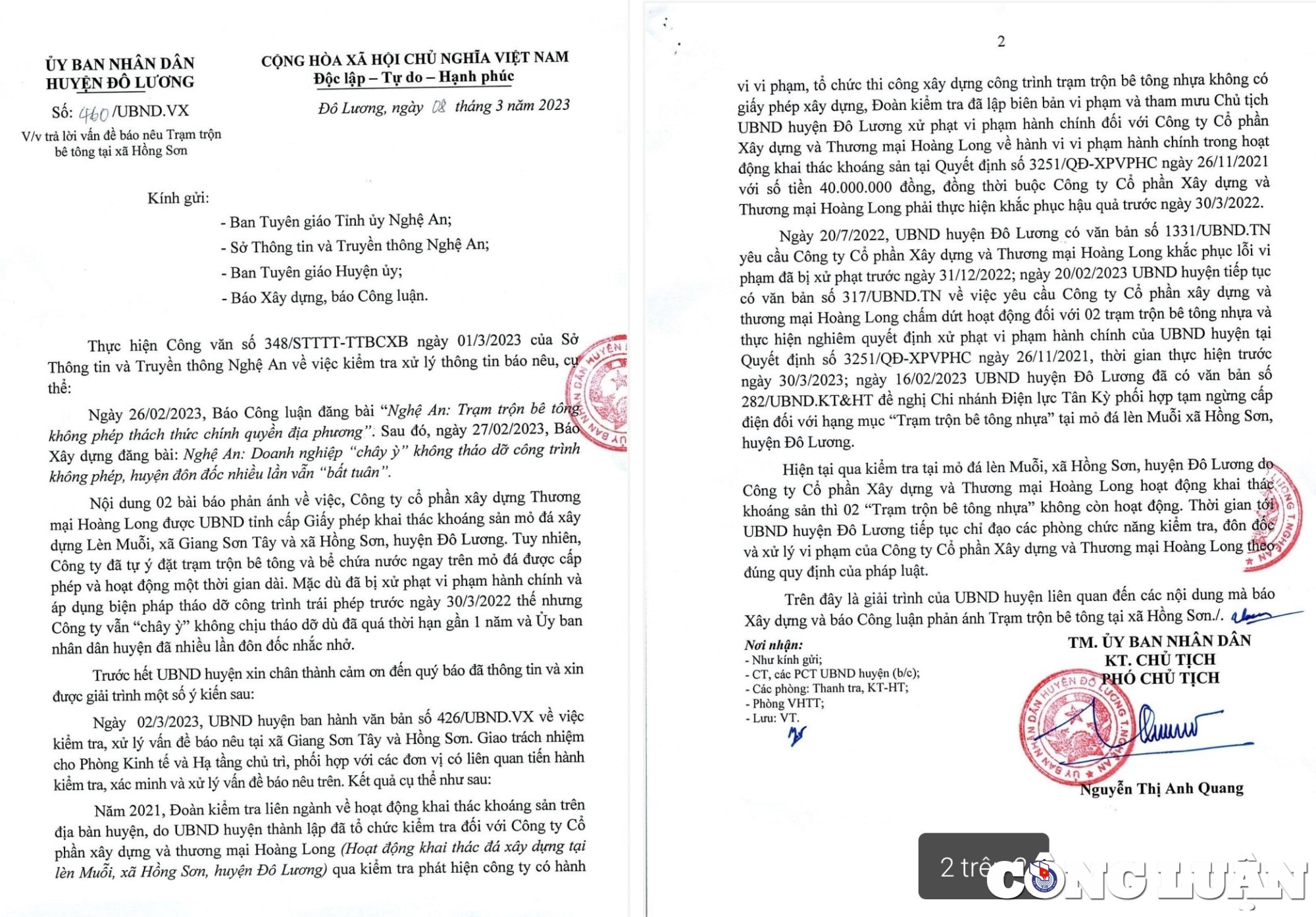 xu ly vi pham cua cong ty hoang long theo dung quy dinh phap luat hinh 1