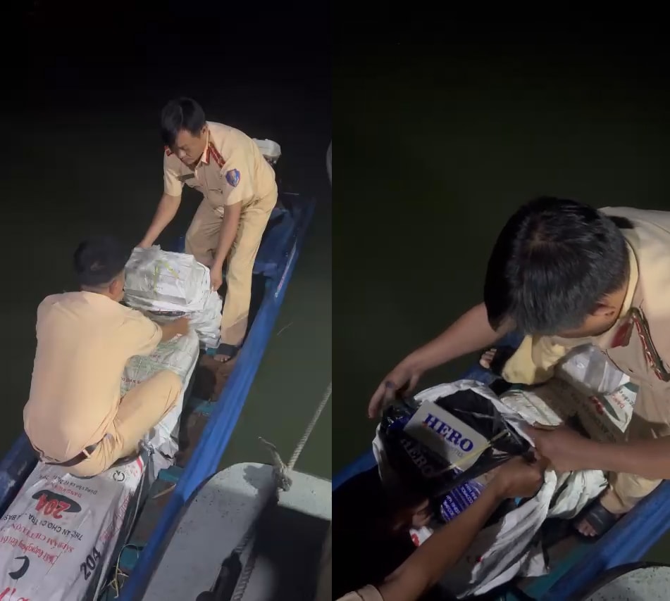 canh sat duong thuy bat giu phuong tien chua gan 1500 bao thuoc la lau hinh 1