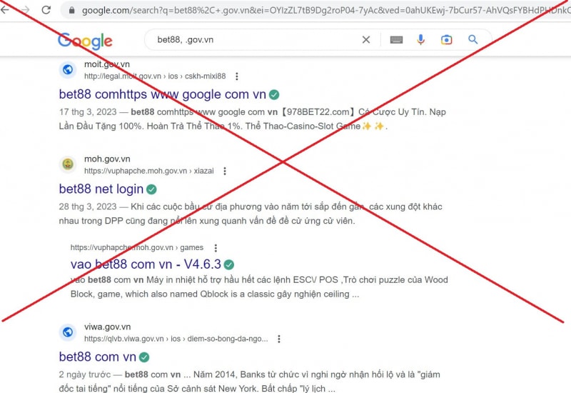 nhieu website ten mien govvn cua co quan nha nuoc bi chen link quang cao co bac ca do hinh 1