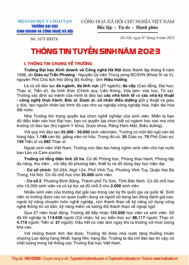thong tin tuyen sinh truong dai hoc kinh doanh va cong nghe ha noi nam 2023 hinh 2