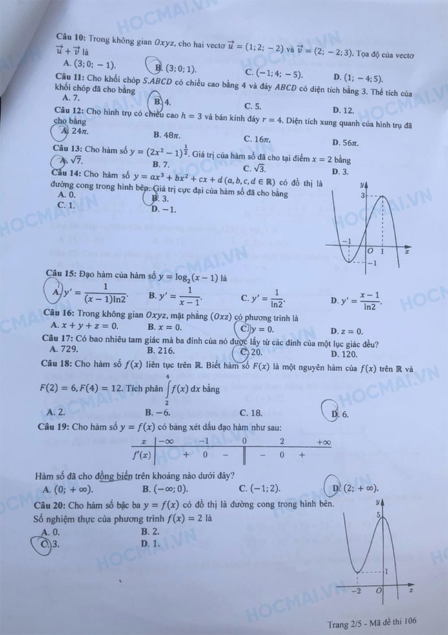 de thi tot nghiep thpt 2023 mon toan ma de 106 hinh 2