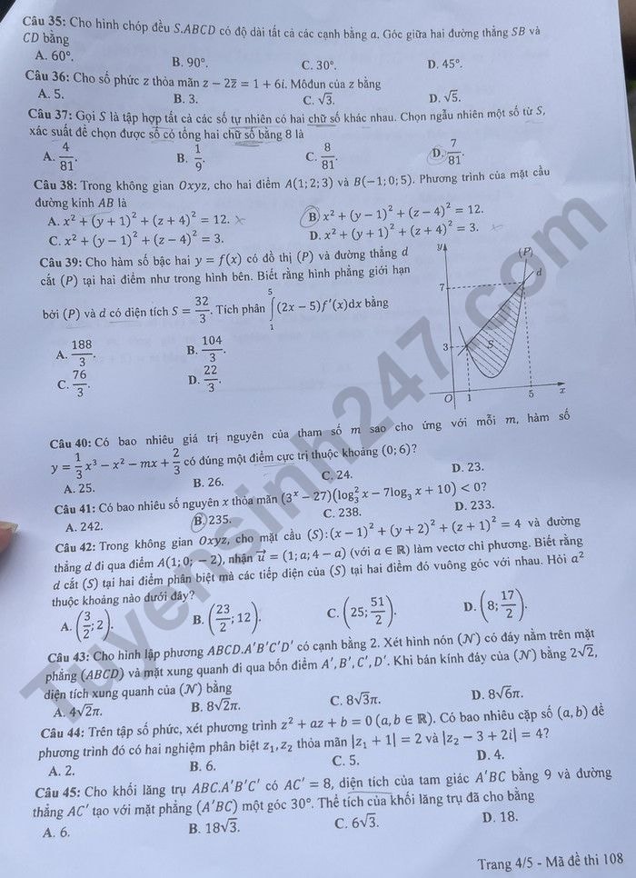 de thi tot nghiep thpt 2023 mon toan ma de 108 hinh 4