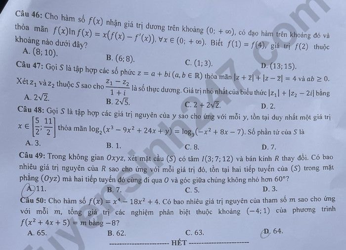 de thi tot nghiep thpt 2023 mon toan ma de 108 hinh 5
