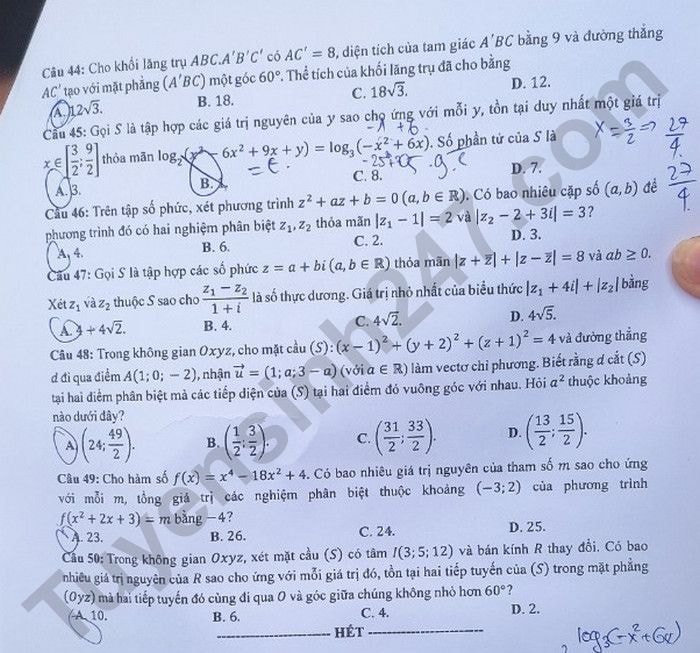 de thi tot nghiep thpt 2023 mon toan ma de 112 hinh 5