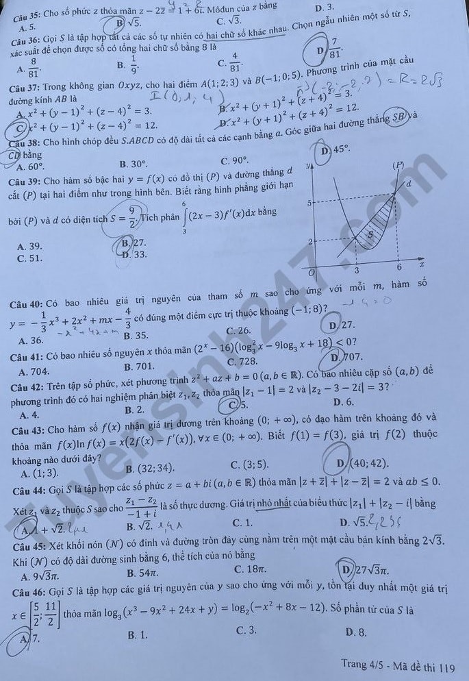 de thi tot nghiep thpt 2023 mon toan ma de 119 hinh 4