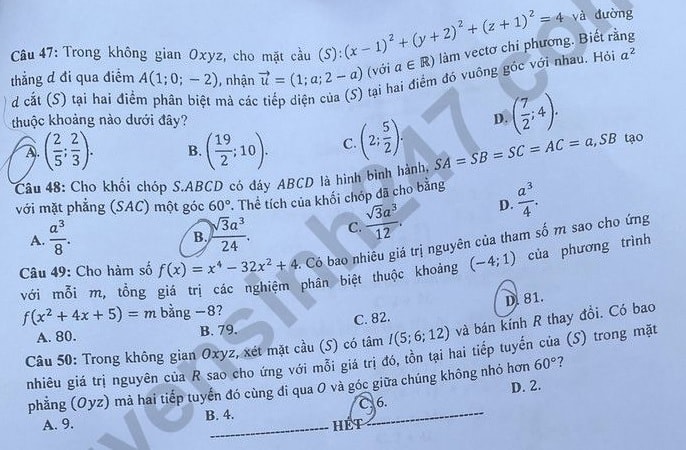 de thi tot nghiep thpt 2023 mon toan ma de 119 hinh 5