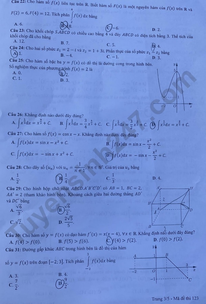 de thi tot nghiep thpt 2023 mon toan ma de 123 hinh 3