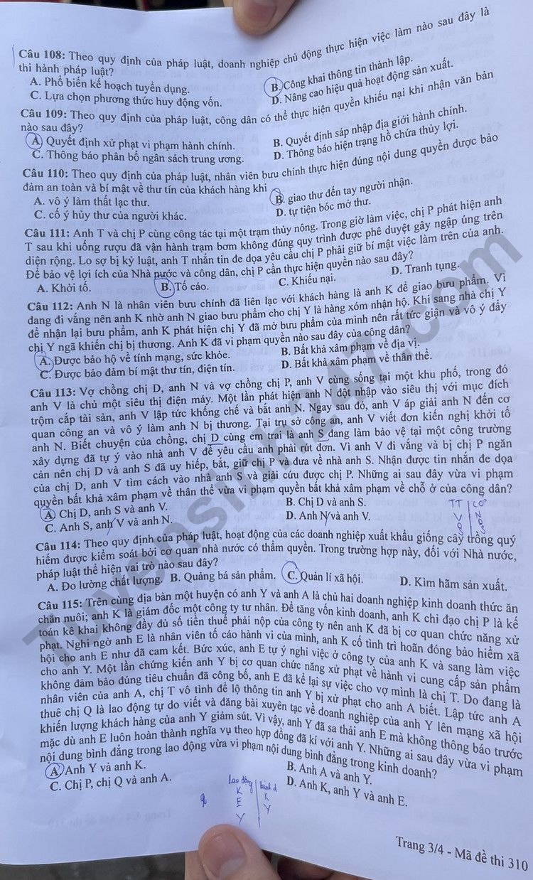 de thi tot nghiep thpt 2023 mon giao duc cong dan ma de 310 hinh 3
