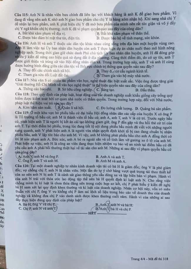 de thi tot nghiep thpt 2023 mon giao duc cong dan ma de 318 hinh 4