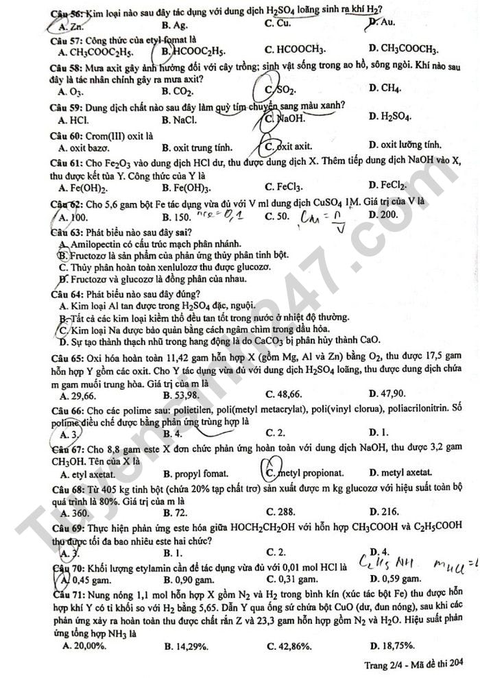 de thi tot nghiep thpt 2023 mon hoa hoc ma de 204 hinh 2