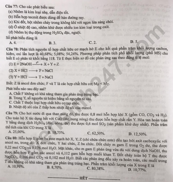 de thi tot nghiep thpt 2023 mon hoa hoc ma de 208 hinh 4