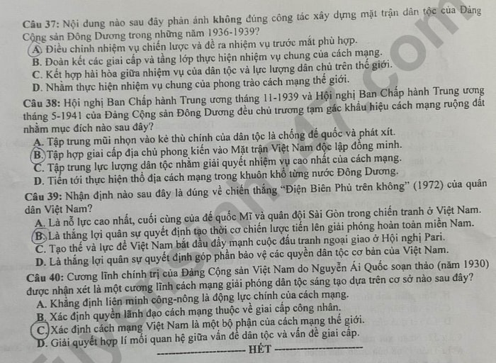 de thi tot nghiep thpt 2023 mon lich su ma de 301 hinh 4