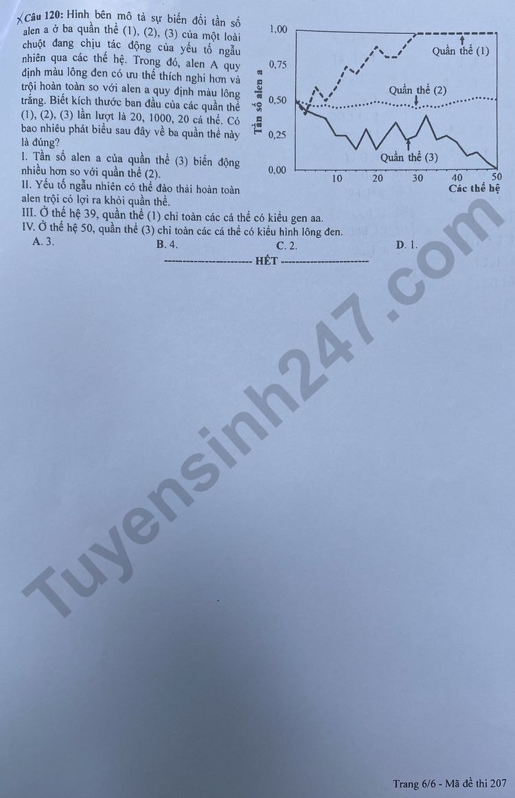 de thi tot nghiep thpt 2023 mon sinh hoc ma de 207 hinh 6