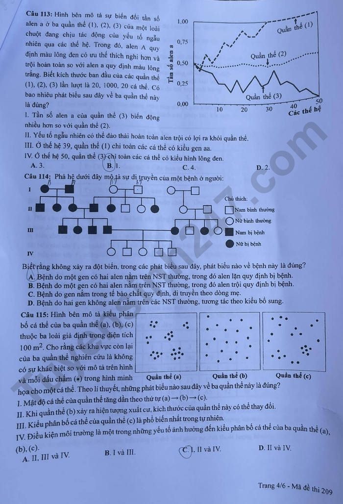 de thi tot nghiep thpt 2023 mon sinh hoc ma de 209 hinh 4
