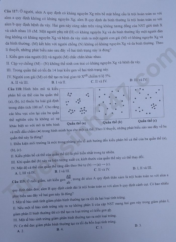 de thi tot nghiep thpt 2023 mon sinh hoc ma de 218 hinh 5
