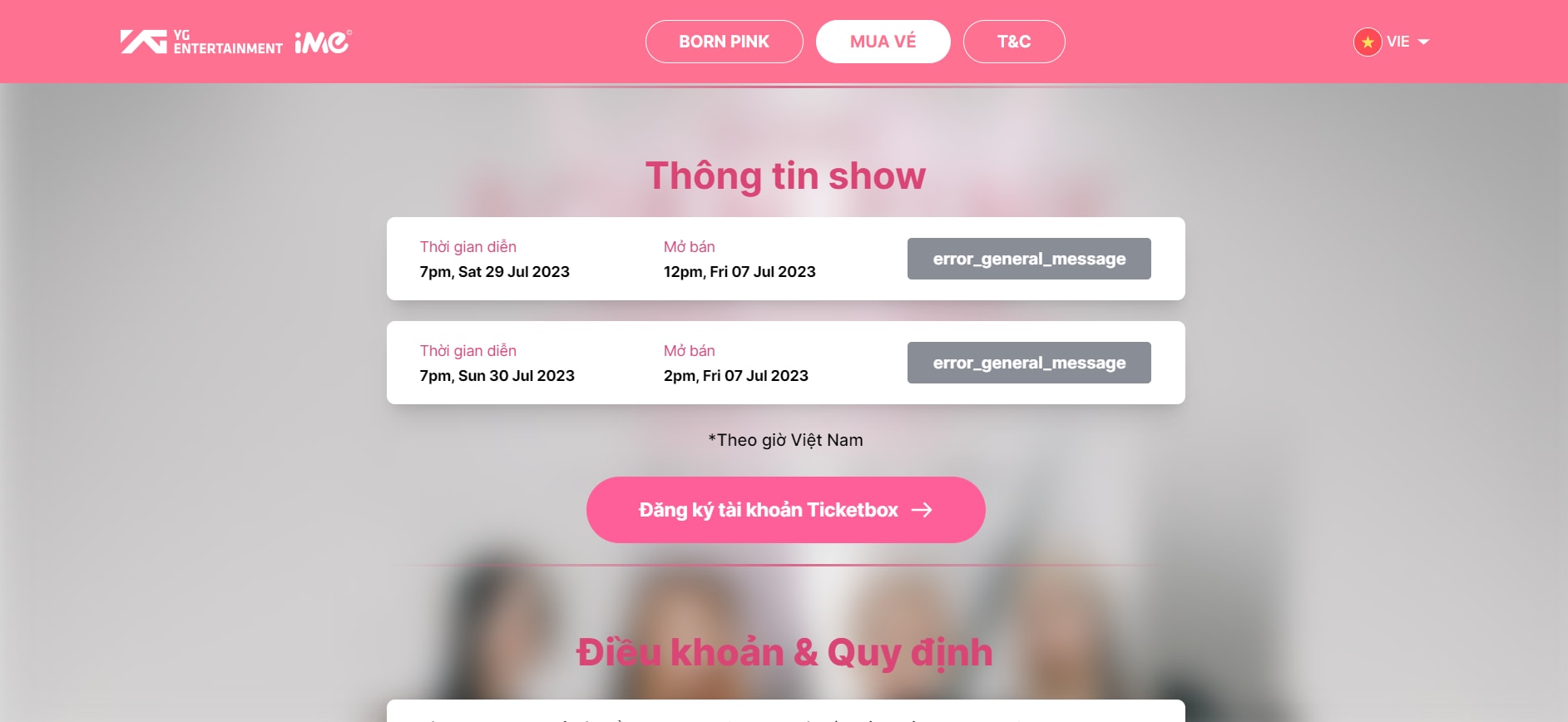 trang ban ve dem dien cua blackpink o san my dinh bi sap sau 1 phut mo ban hinh 2