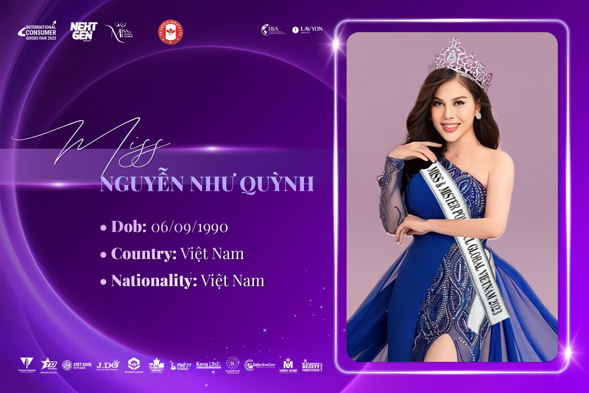 hoa hau nguyen nhu quynh dai dien viet nam tham du cuoc thi miss mister powerful global 2023 tai canada hinh 1