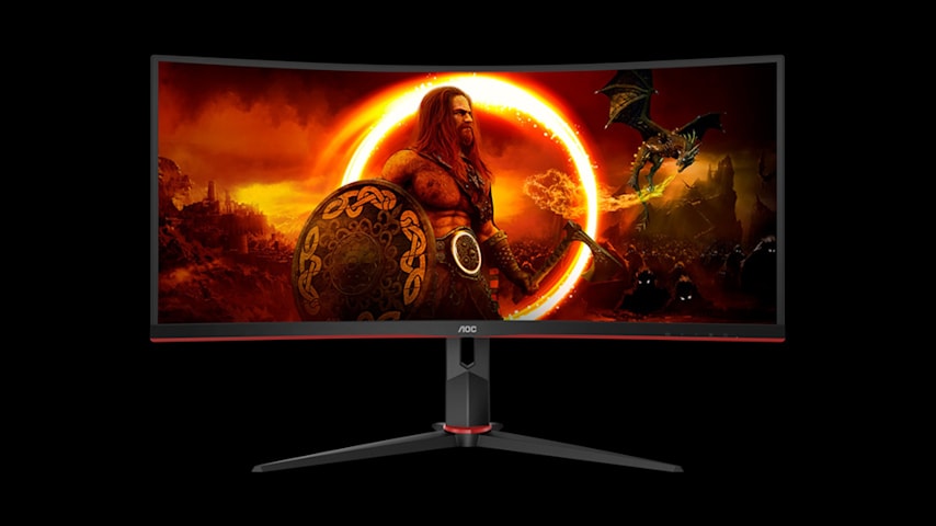 hinh anh man hinh gaming moi aoc cu34g2xp bk hinh 3