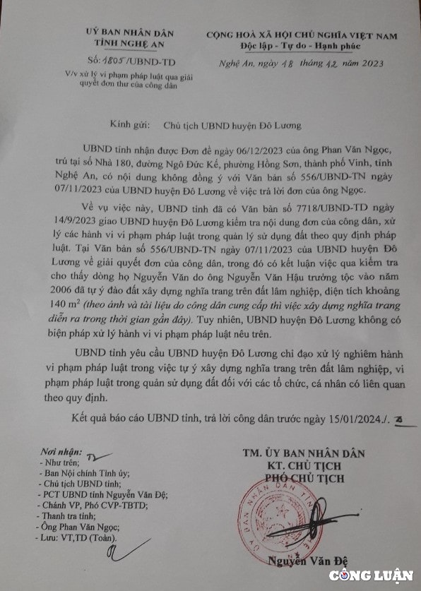 ubnd tinh nghe an yeu cau huyen do luong xu ly nghiem viec tu y xay dung nghia trang tren dat lam nghiep hinh 3
