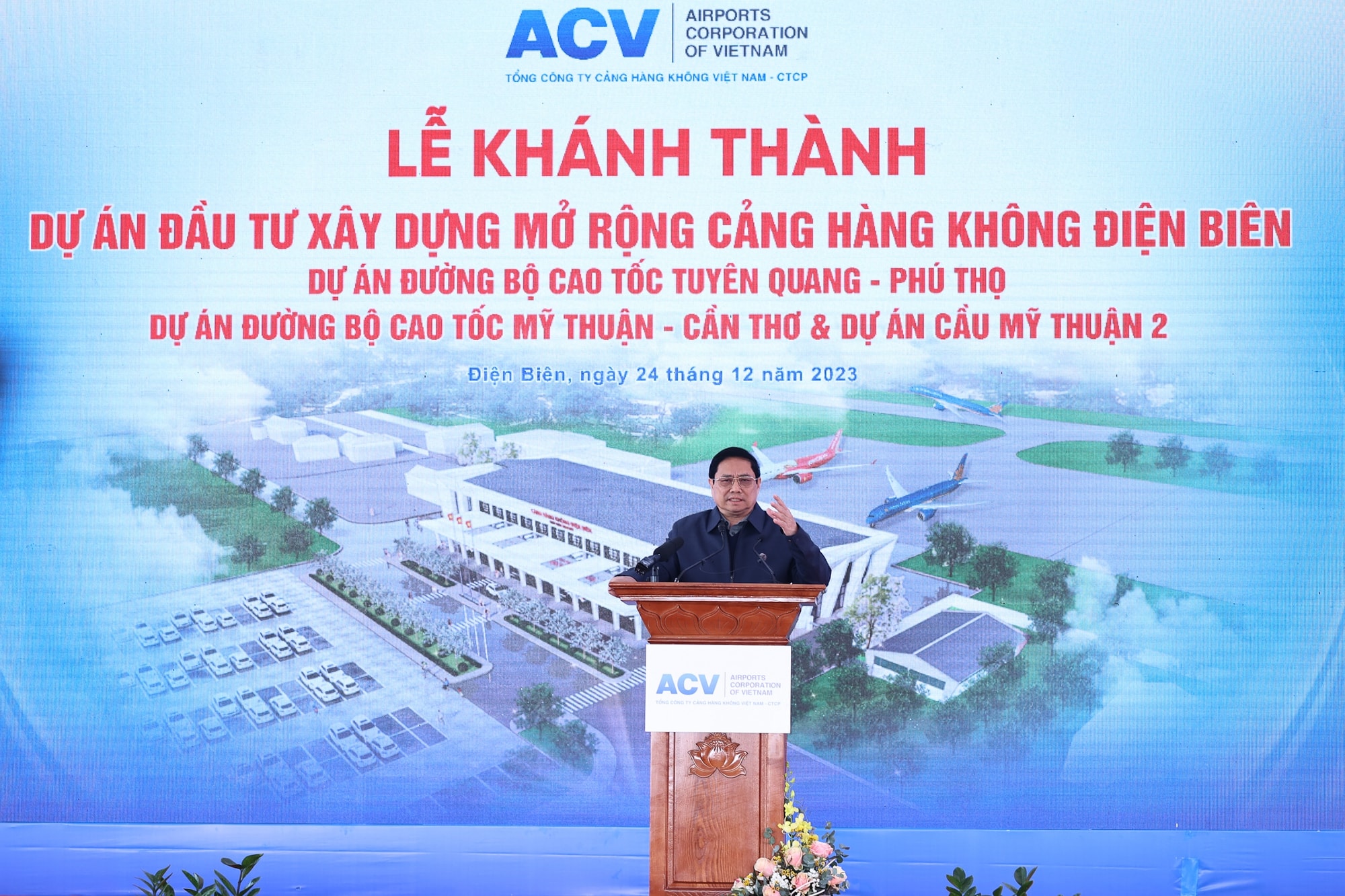 thu tuong pham minh chinh tuyen bo khanh thanh du an mo rong san bay dien bien va 3 du an duong cao toc hinh 1