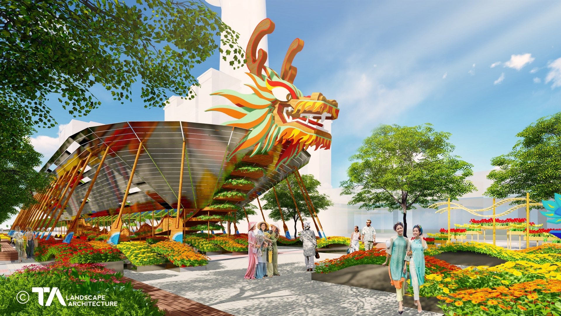 he lo phoi canh duong hoa nguyen hue tet giap thin 2024 voi linh vat dai hon 100m hinh 7