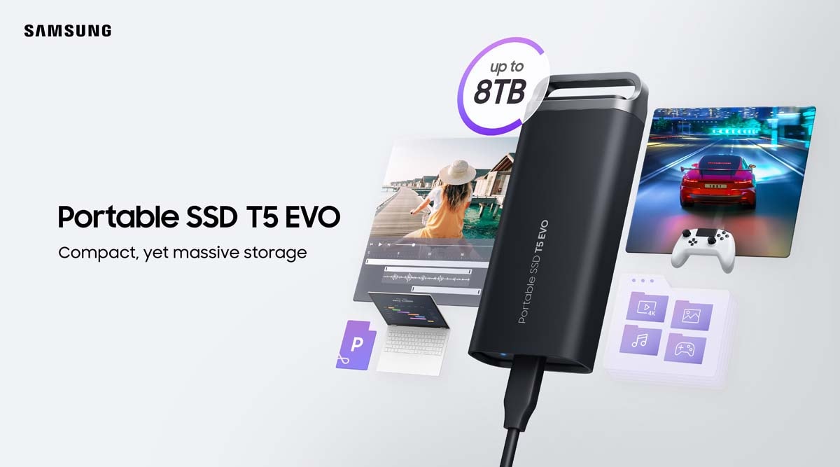 samsung ra mat o cung di dong ssd t5 evo nho gon dung luong khung 8tb voi gia tu 47 trieu hinh 1