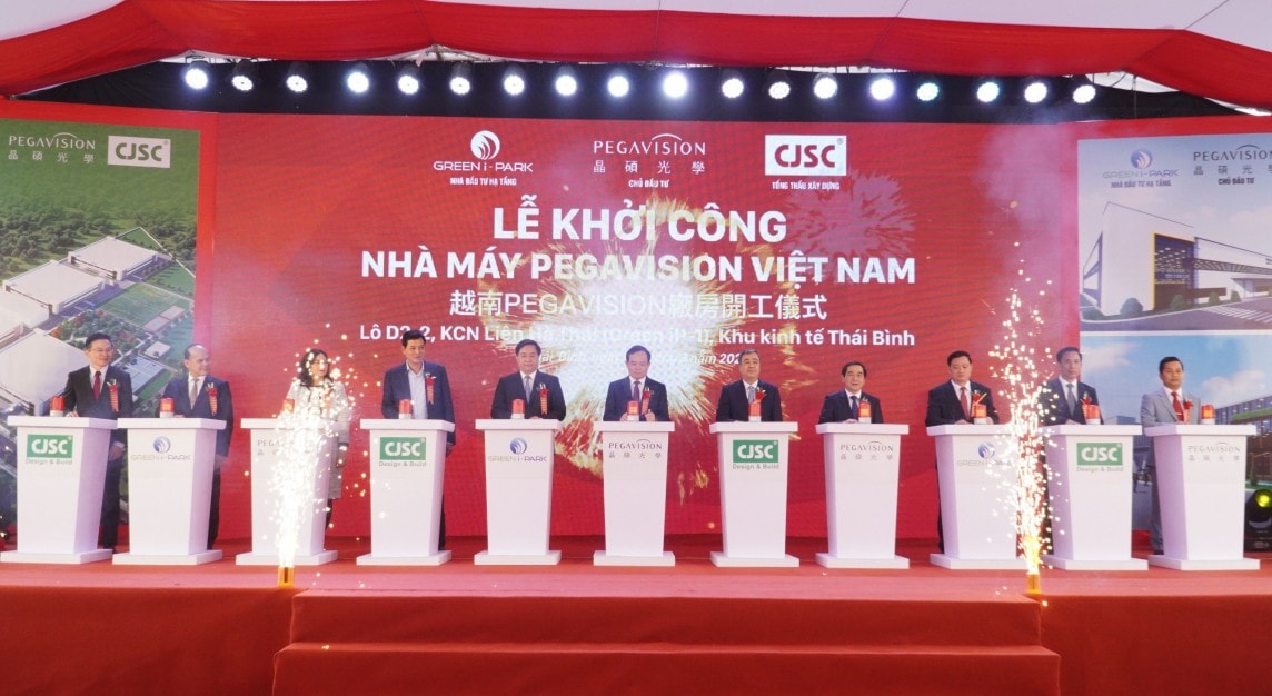thai binh khoi cong du an nha may pegavision viet nam voi von dau tu 200 trieu usd hinh 1