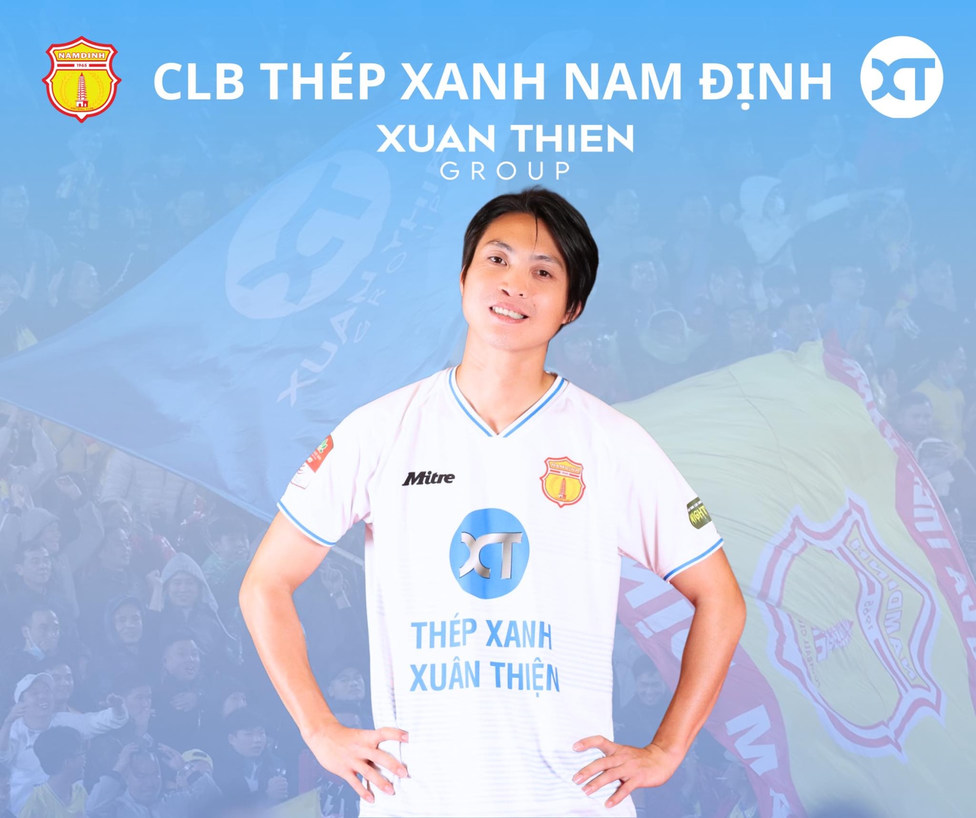 tuan anh ra mat clb nam dinh ky hop dong toi het mua giai 2023 24 hinh 1
