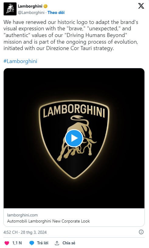 lamborghini ra mat logo moi va su menh thuong hieu moi hinh 2