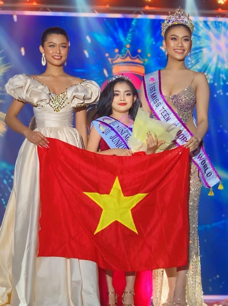 nguyen tran bao linh rang ro dang quang a hau mini miss junior idol world 2024 tai thai lan hinh 3