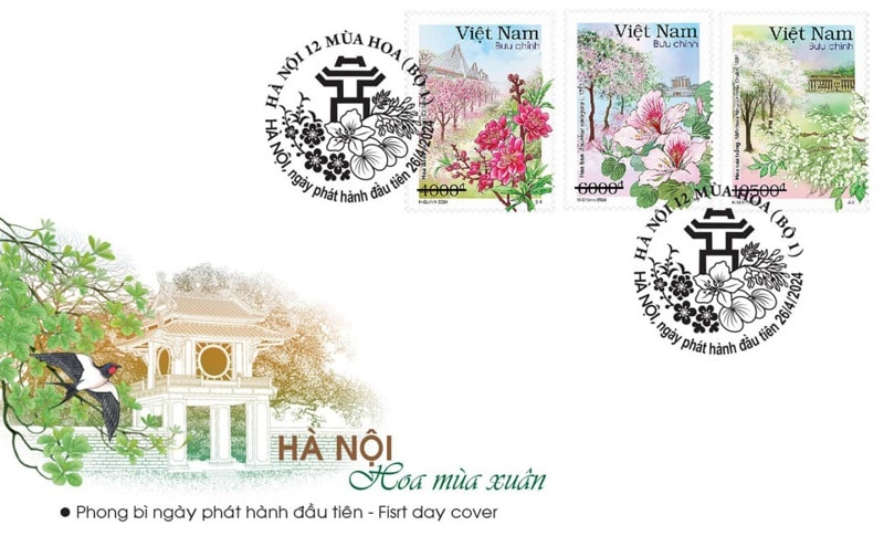 phat hanh bo tem ha noi 12 mua hoa hinh 2