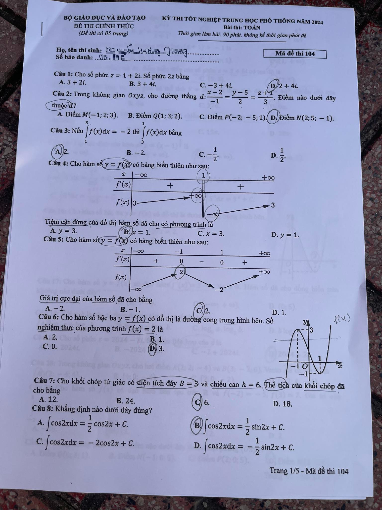 de thi tot nghiep thpt 2024 mon toan ma de 104 hinh 1