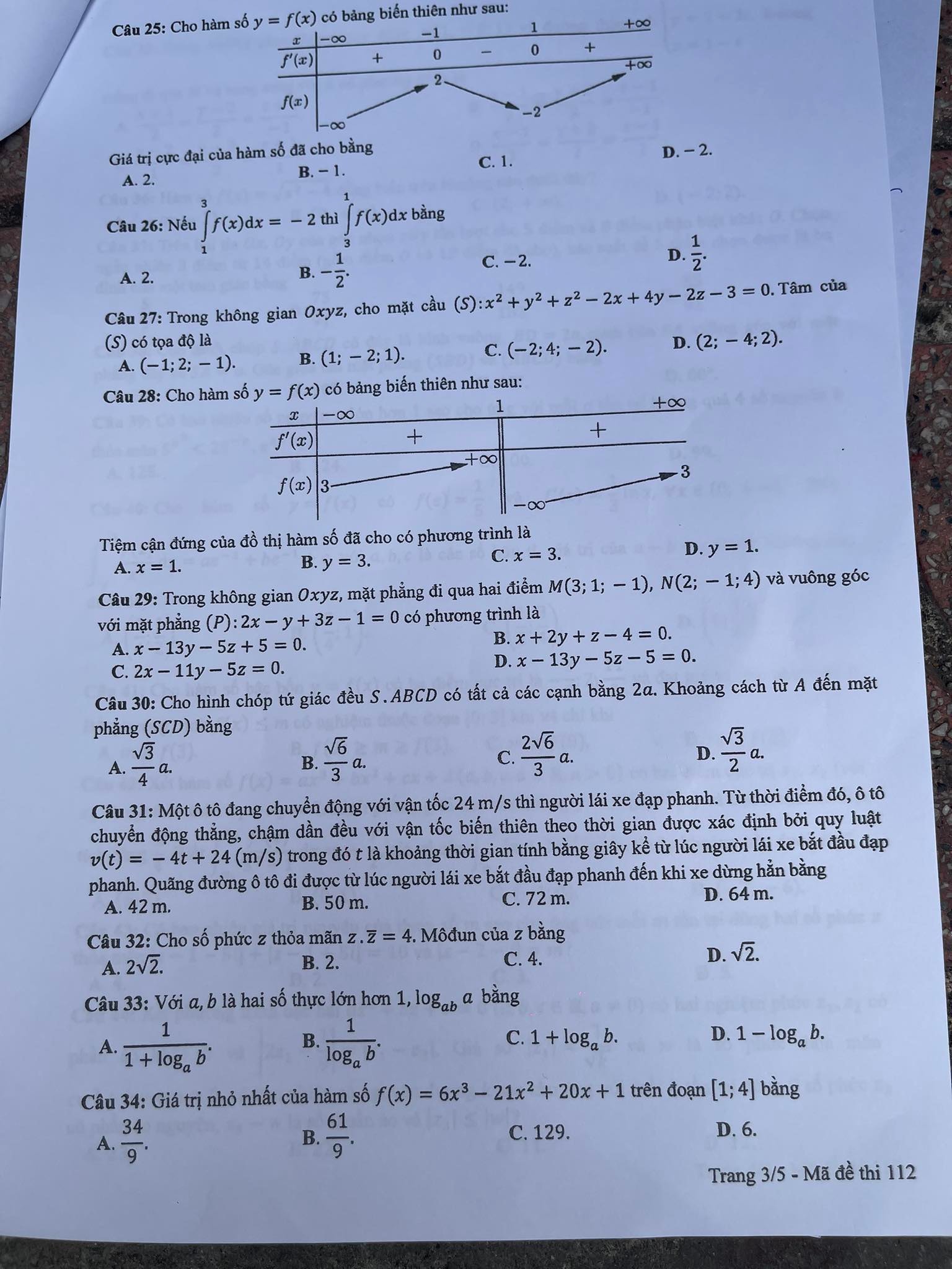 de thi tot nghiep thpt 2024 mon toan ma de 112 hinh 3