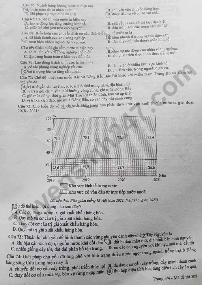 de thi tot nghiep thpt 2024 mon dia ly ma de 308 hinh 3